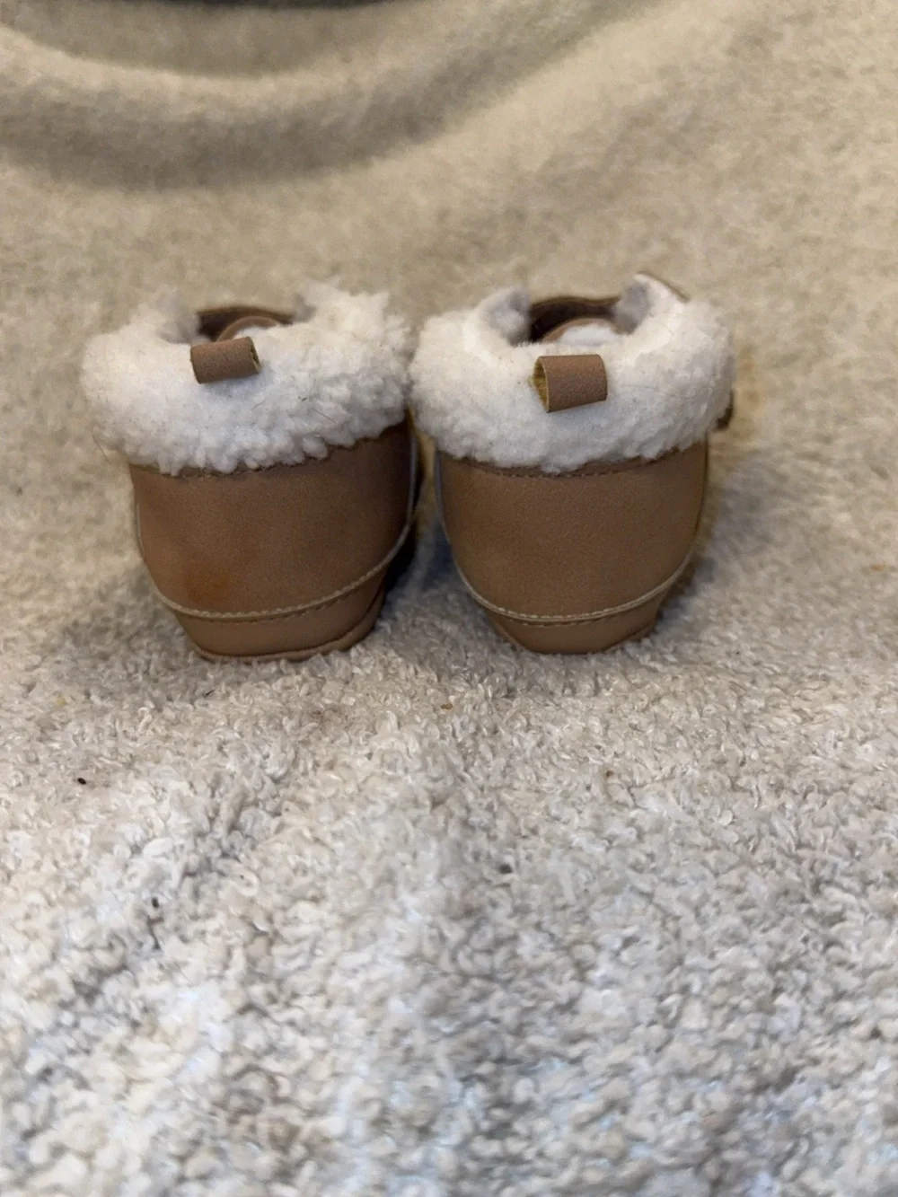 Carter's Tan Faux-Shearling Hook-and-Loop Baby Shoes